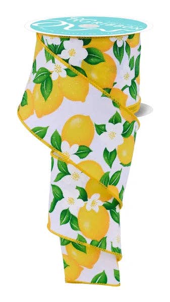 2.5"X10YD LEMONS/FLOWERS-WHITE/YELLOW/GREEN-RGH122427