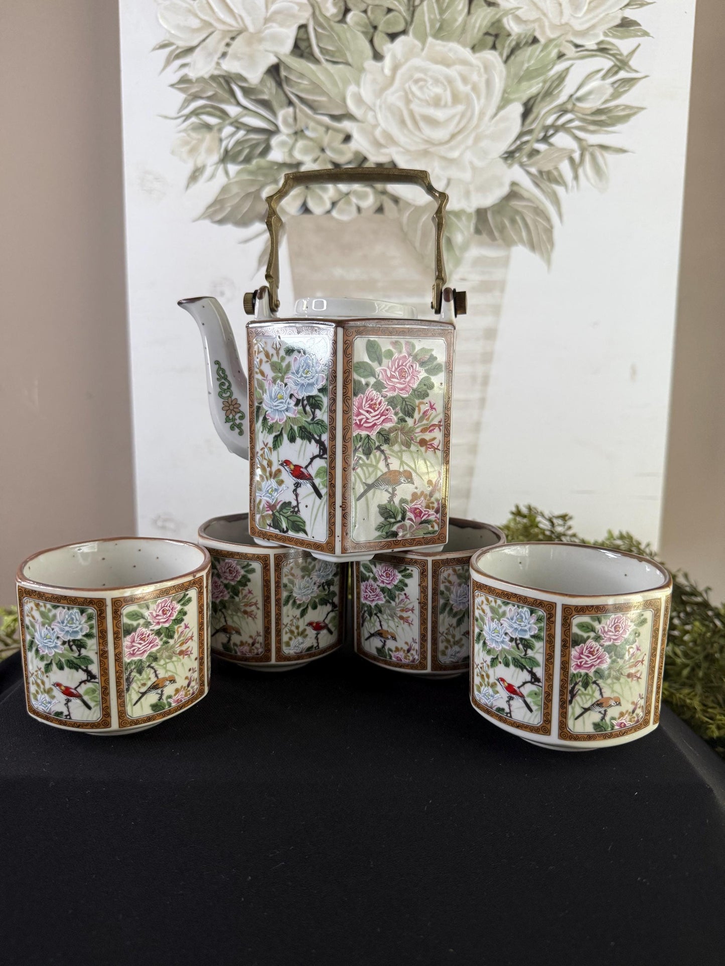 Japanese Andrea by Sadek hexagon teapot and 4 cups