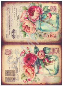 Calambour Flowers in Mason Jar 5 A4 Rice Paper