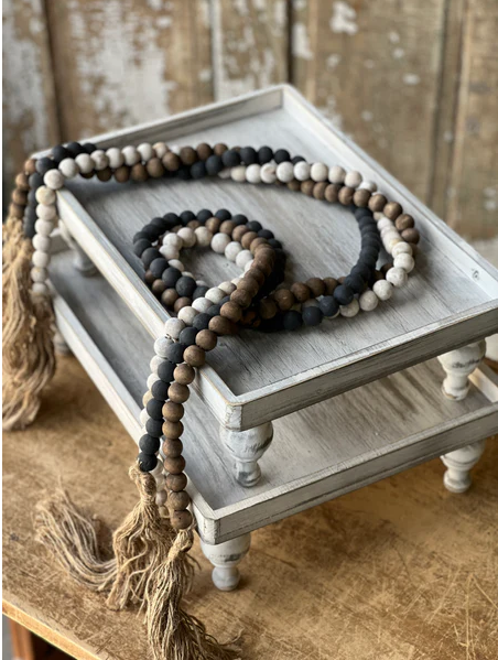 Tassel Tied Garland | White Wash
