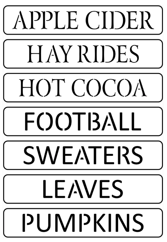 Fall Word Pack | JRV Stencils