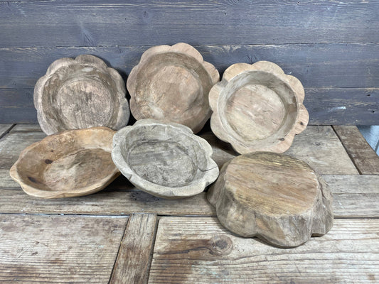 Handcrafted Small Flower Dough Bowl