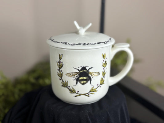 Bee Print Stoneware Mug
