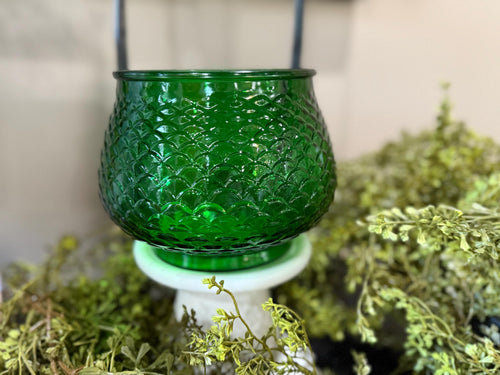 Vintage EO Brody emerald fish scale bowl