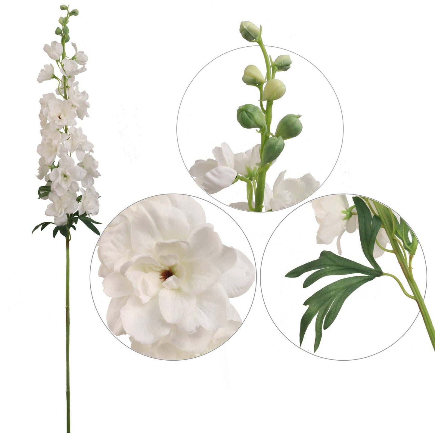 Premium White Delphinium-37" Faux