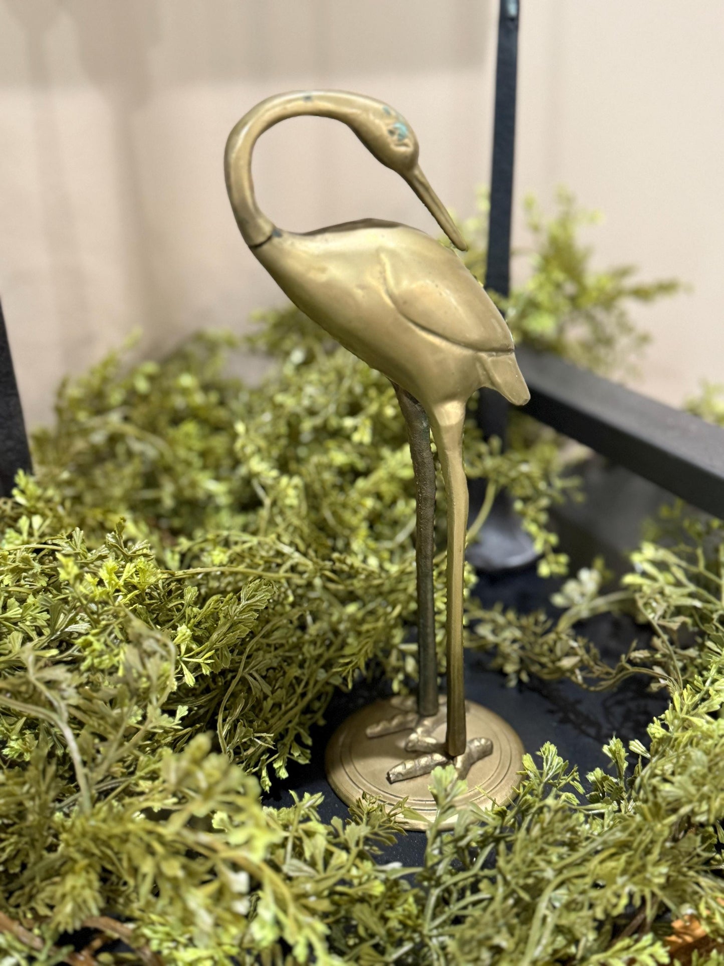 Solid brass herring crane 10” tall