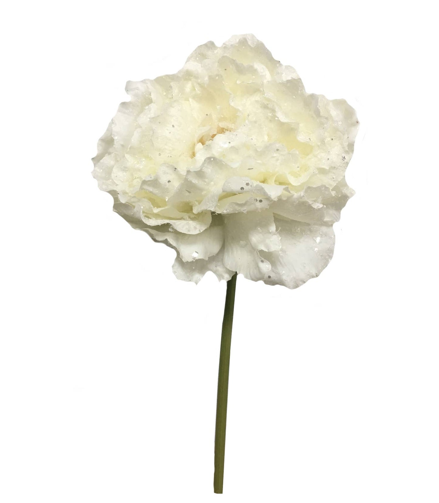 Large Bloom-Snowy Peony Stem – Winter Holiday Decora