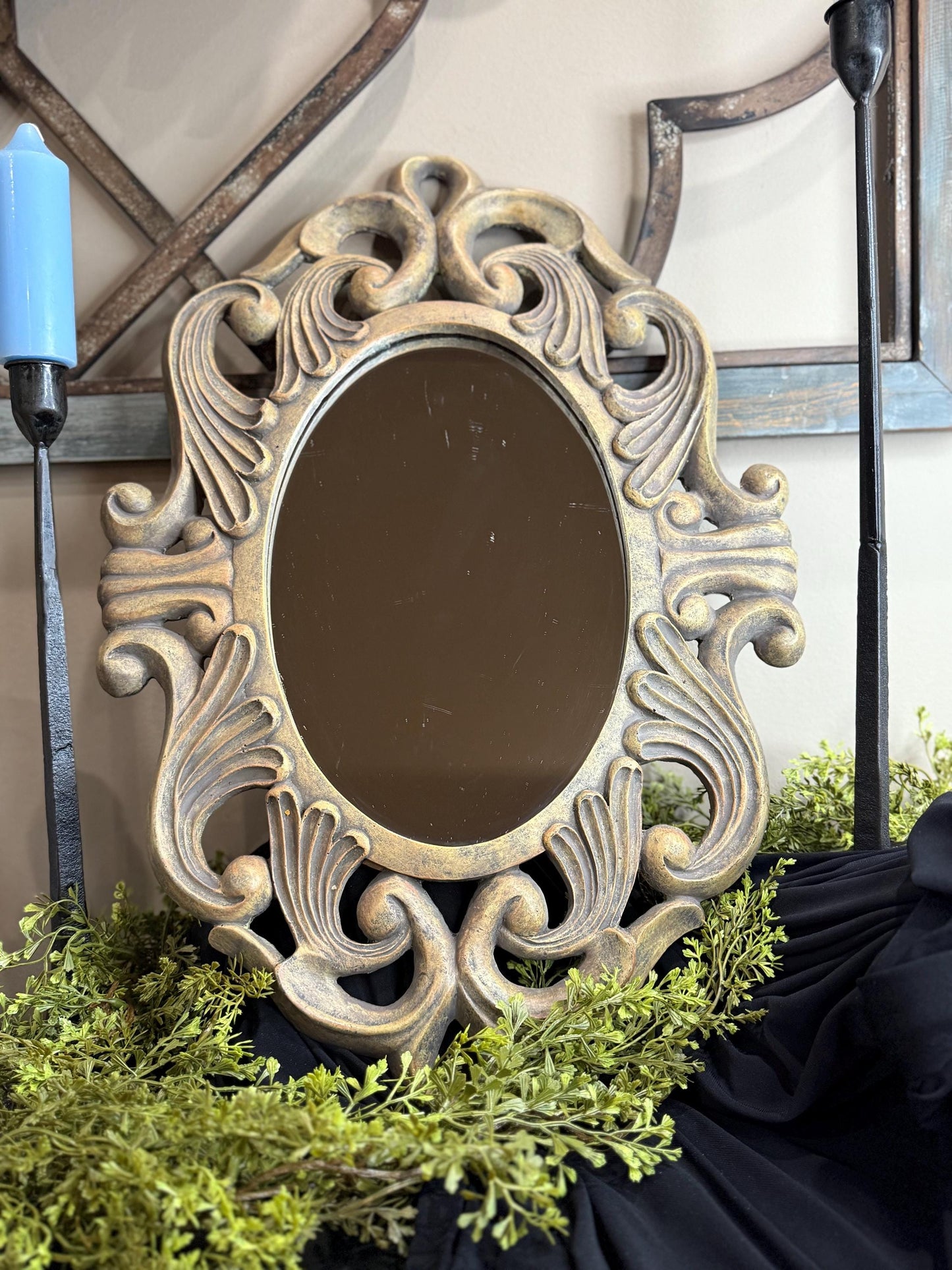 Ornate plaster mirror