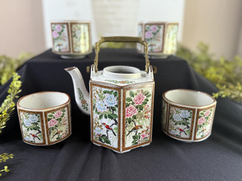 Japanese Andrea by Sadek hexagon teapot and 4 cups