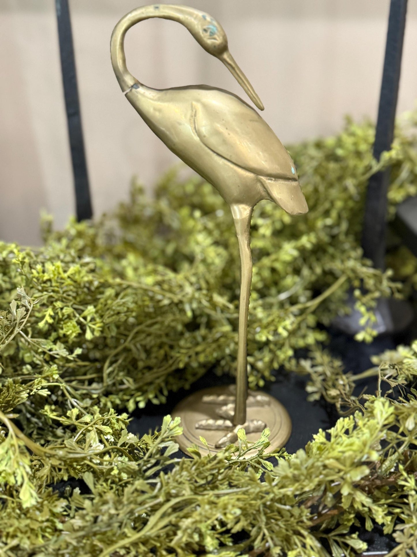 Solid brass herring crane 10” tall