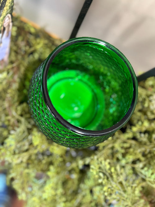 Vintage EO Brody emerald fish scale bowl