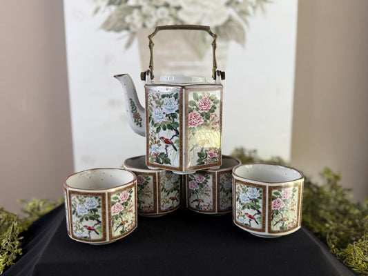 Japanese Andrea by Sadek hexagon teapot and 4 cups