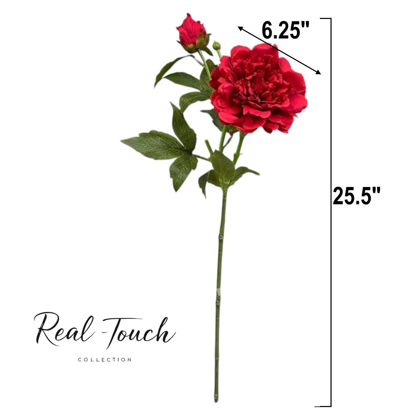 Real Touch Peony Stem - 2 Blooms