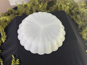 Vintage Anchor Hocking forming milk glass divided relish tray