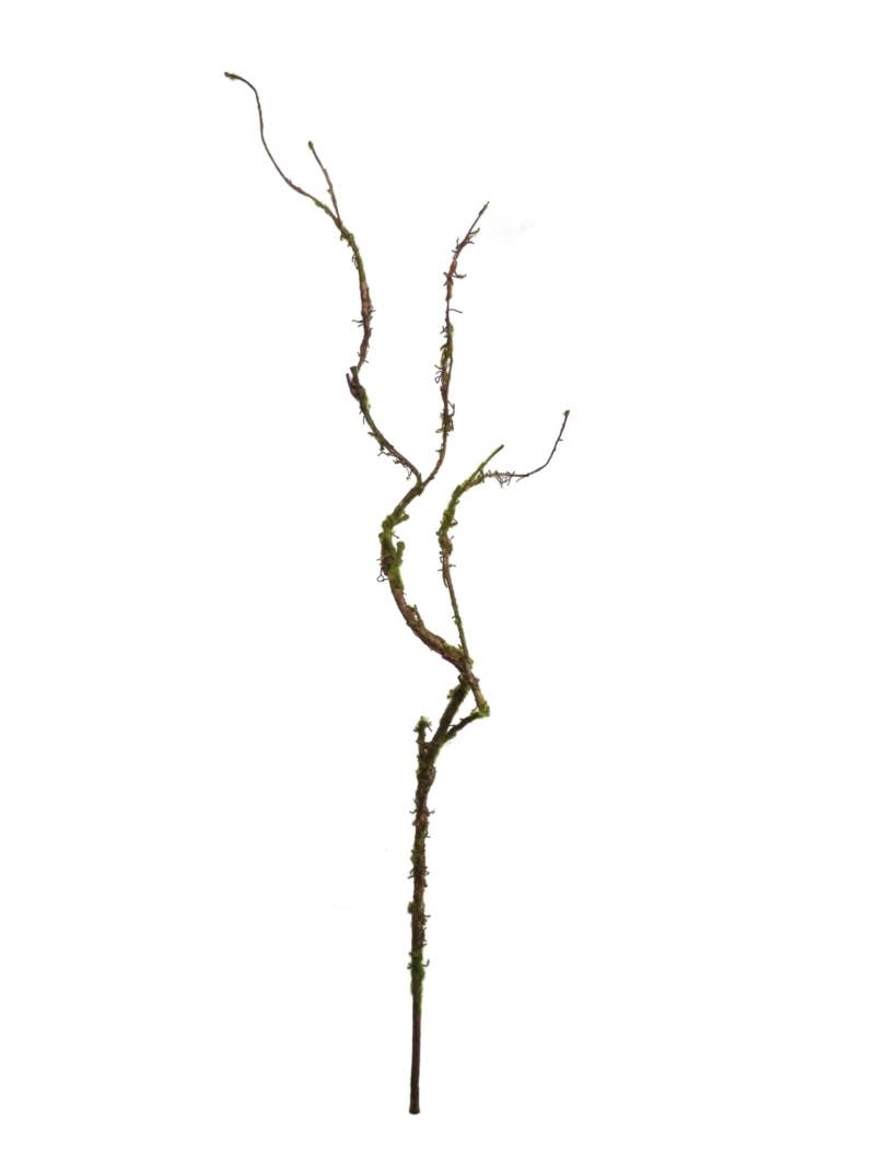 36" Twig Spray With Moss - Realistic Faux Decorative Branch