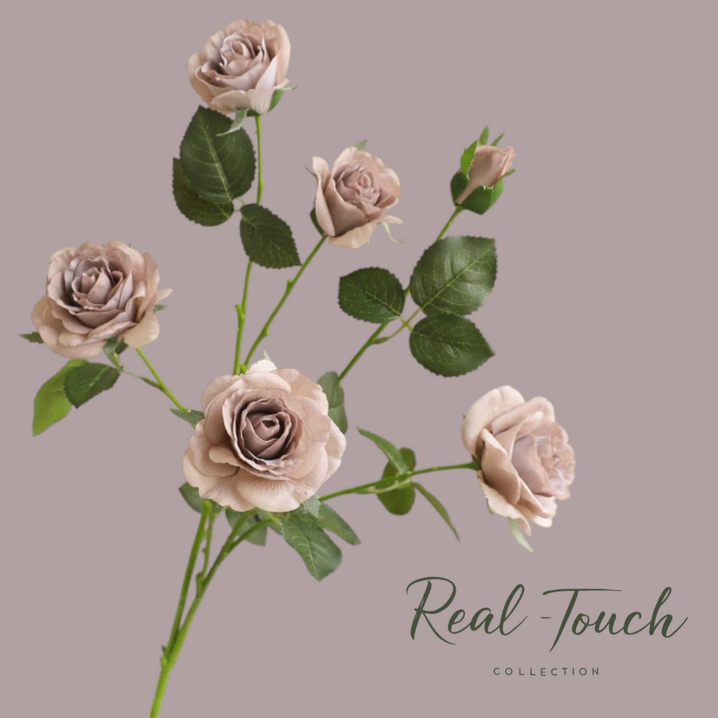 29"-Real Touch Artificial Rose Stem-6 blooms