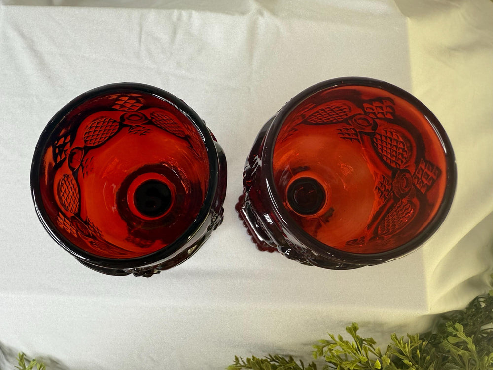 Avon Cape Cod 1876 Ruby Red pair of goblets