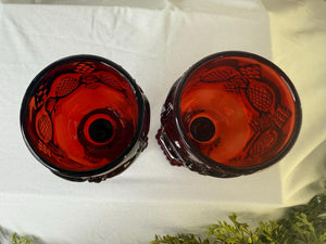 Avon Cape Cod 1876 Ruby Red pair of goblets