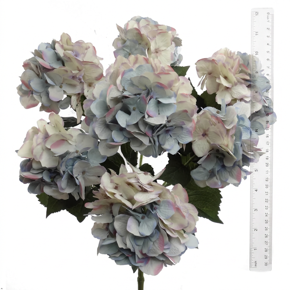 Hydrangea Silk Flowers Plant, Lavender Blue, Indoor Home
