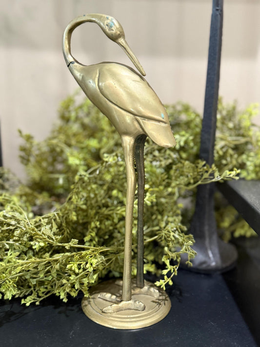 Solid brass herring crane 10” tall
