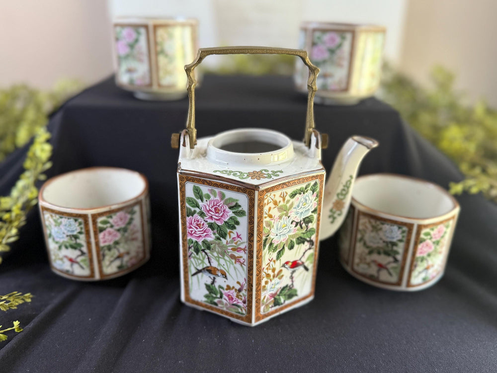 Japanese Andrea by Sadek hexagon teapot and 4 cups