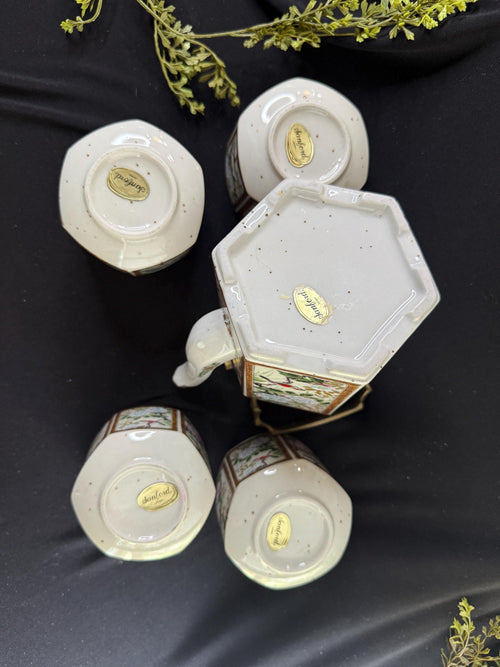 Japanese Andrea by Sadek hexagon teapot and 4 cups