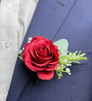 Lifelike Event Boutonniere-Real touch-Pick rose color