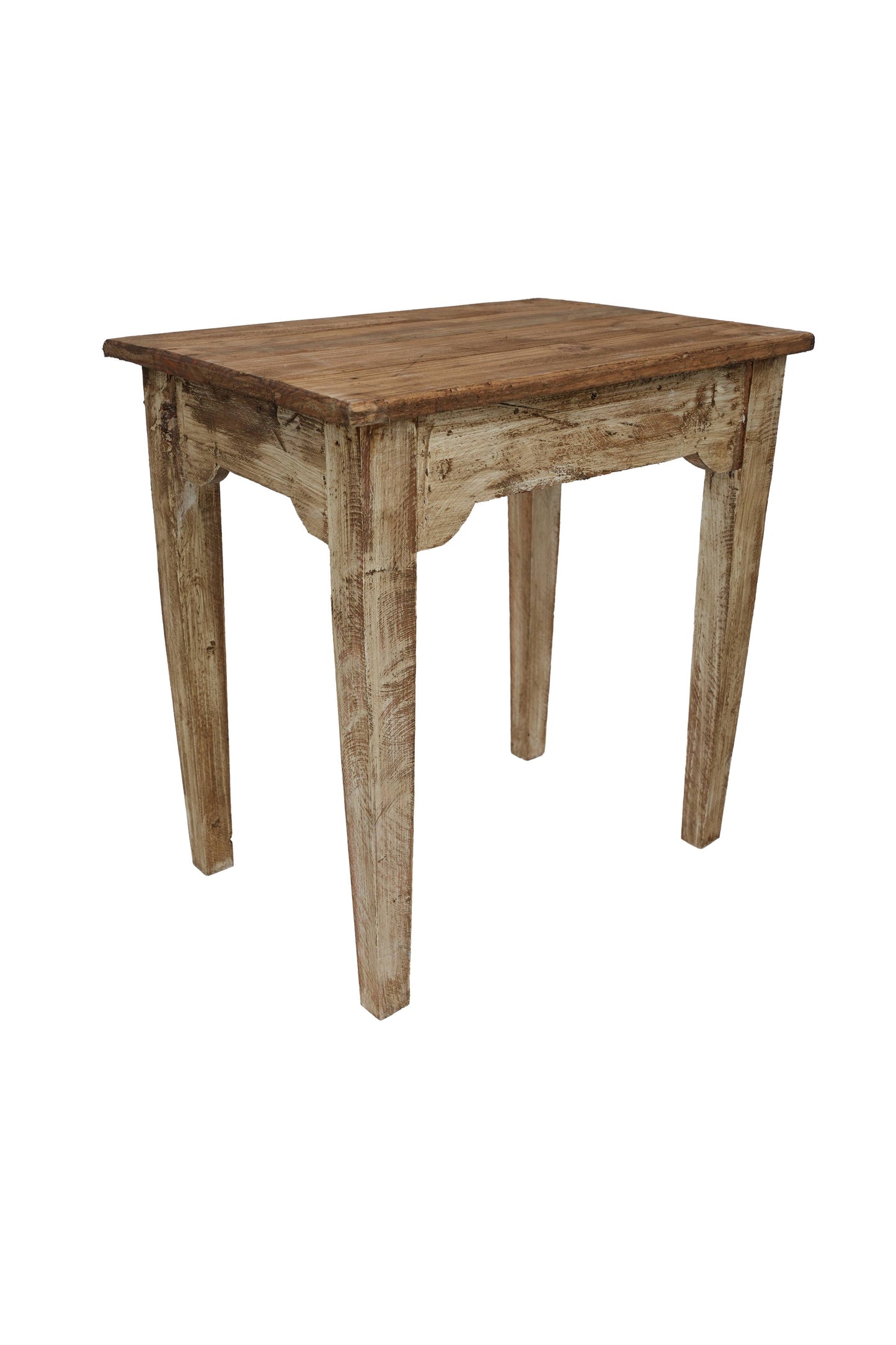 Tobin Farmhouse Display Table: Antiqued White