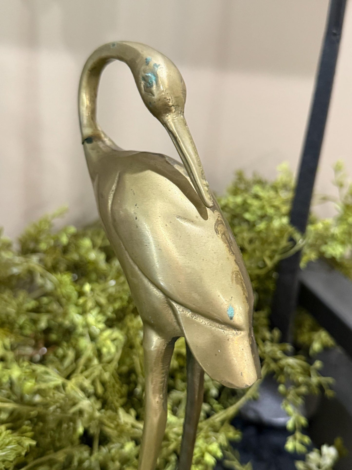 Solid brass herring crane 10” tall