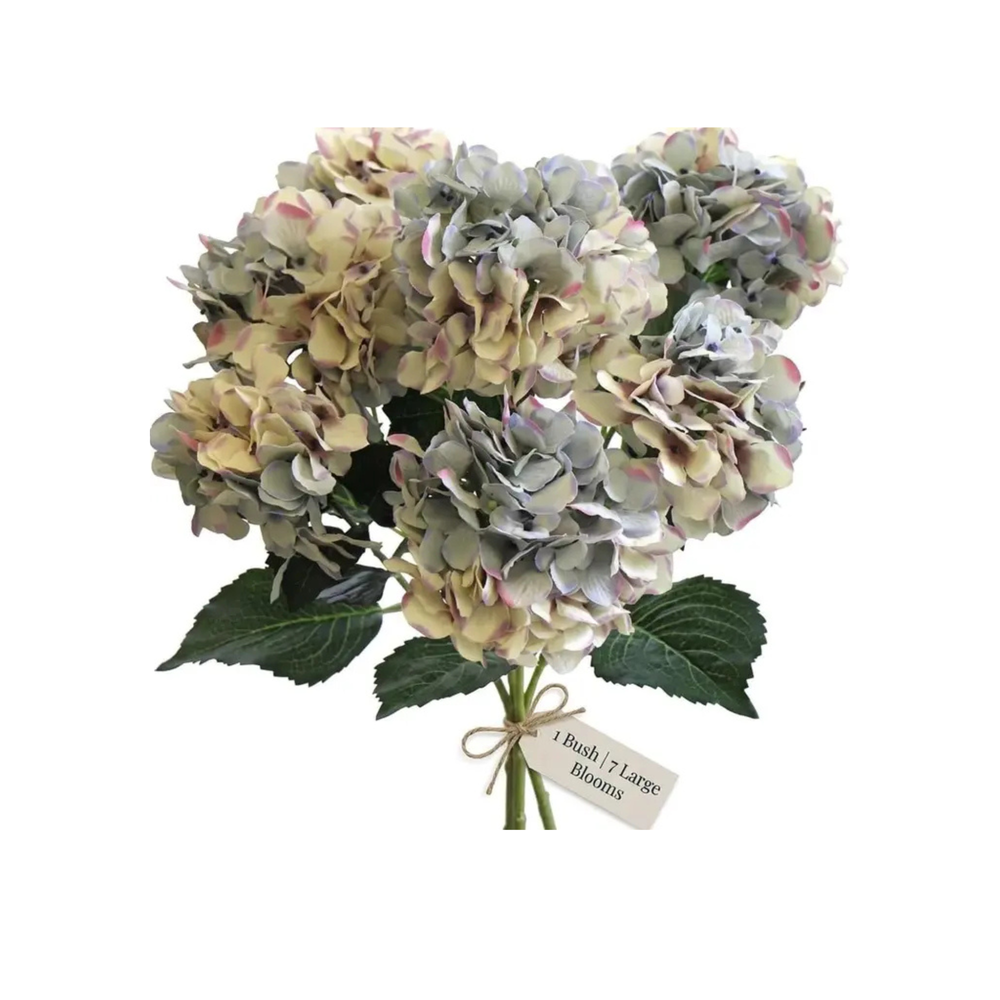 Hydrangea Silk Flowers Plant, Lavender Blue, Indoor Home