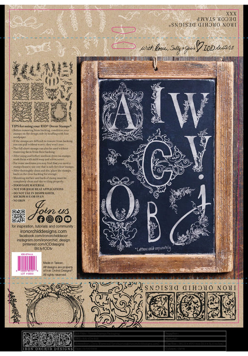 Alphabellies 12x12 IOD Stamp
