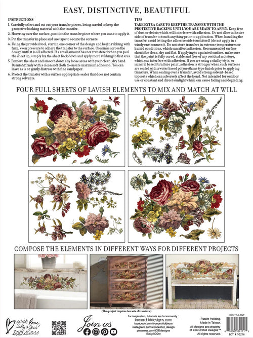 Floral Anthology IOD Transfer 12x16 Pad