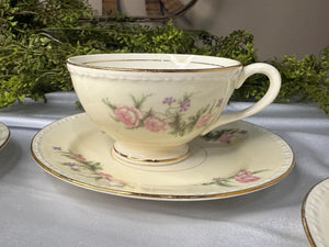 Homer Laughlin eggshell 6 inch saucer and teacup set