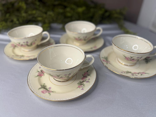 Homer Laughlin eggshell 6 inch saucer and teacup set