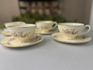 Homer Laughlin eggshell 6 inch saucer and teacup set