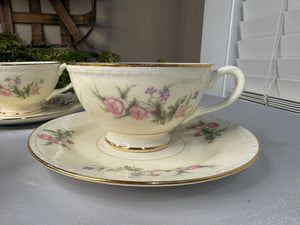 Homer Laughlin eggshell 6 inch saucer and teacup set