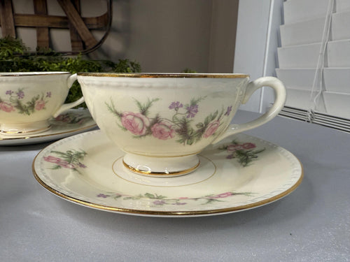 Homer Laughlin eggshell 6 inch saucer and teacup set