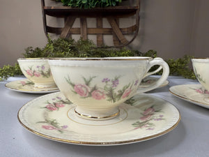 Homer Laughlin eggshell 6 inch saucer and teacup set