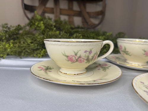 Homer Laughlin eggshell 6 inch saucer and teacup set
