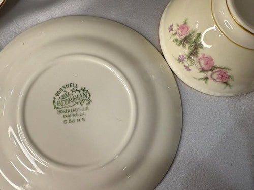 Homer Laughlin eggshell 6 inch saucer and teacup set