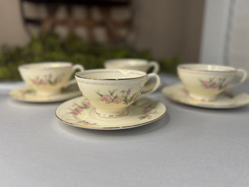 Homer Laughlin eggshell 6 inch saucer and teacup set