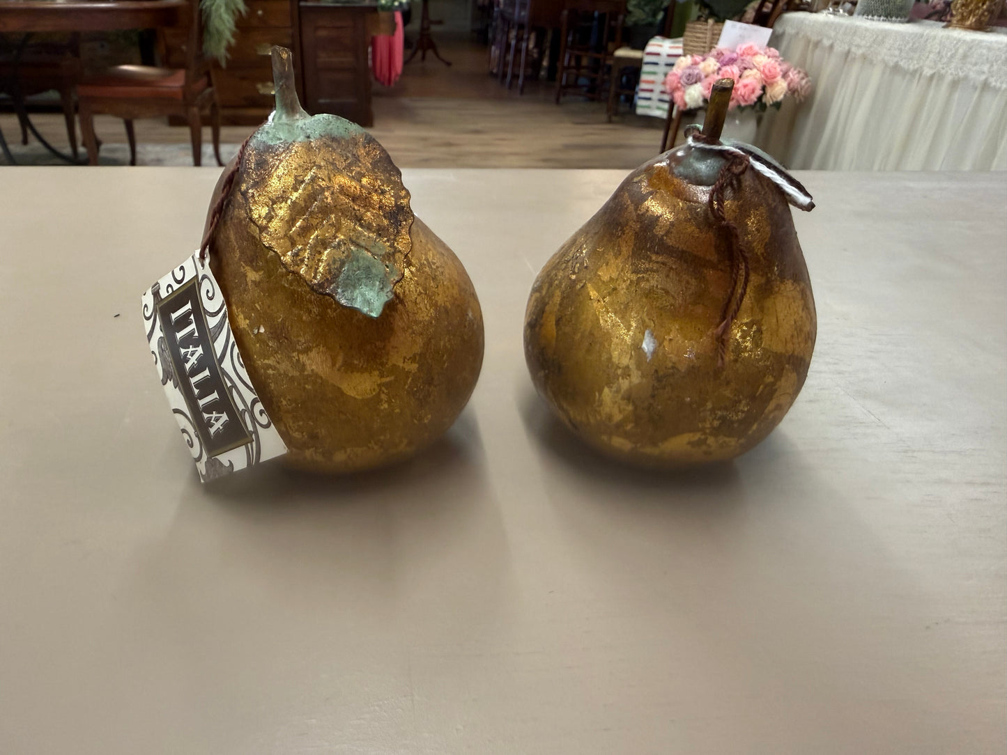 Vintage Department 56: Wrought Iron & Porcelain Pear Ornament