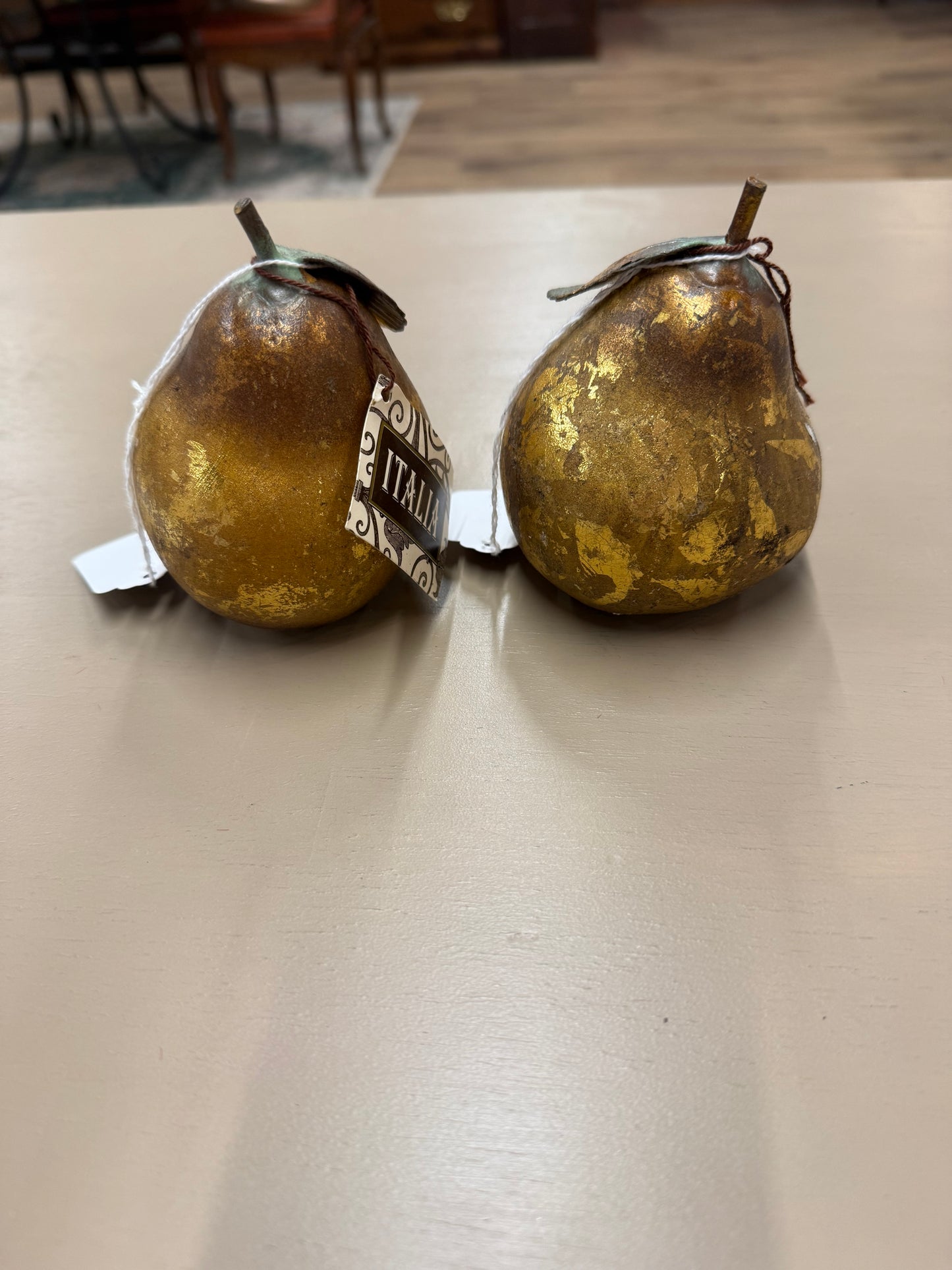 Vintage Department 56: Wrought Iron & Porcelain Pear Ornament