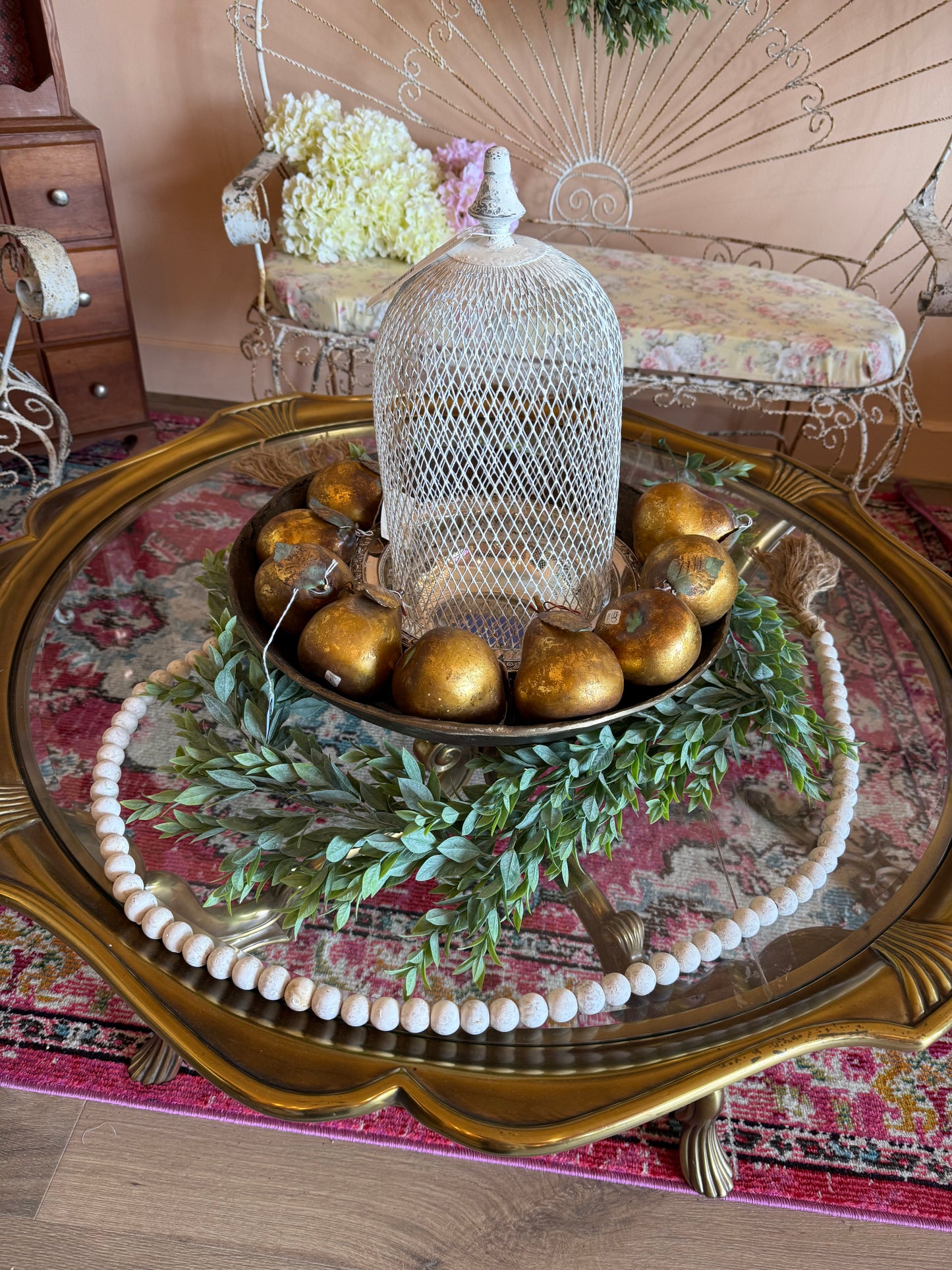 Vintage Department 56: Wrought Iron & Porcelain Pear Ornament