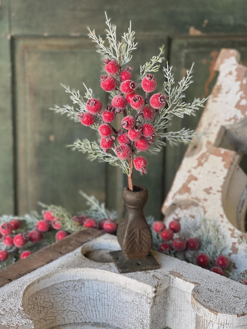 Icy Yule Berry Fir Pick | 18" I