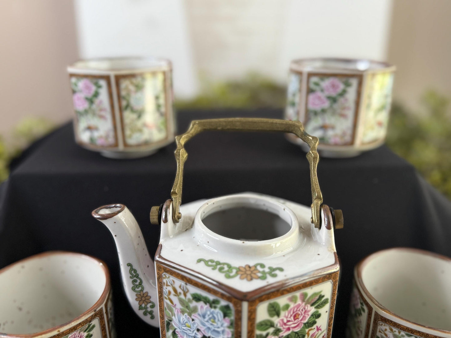 Japanese Andrea by Sadek hexagon teapot and 4 cups