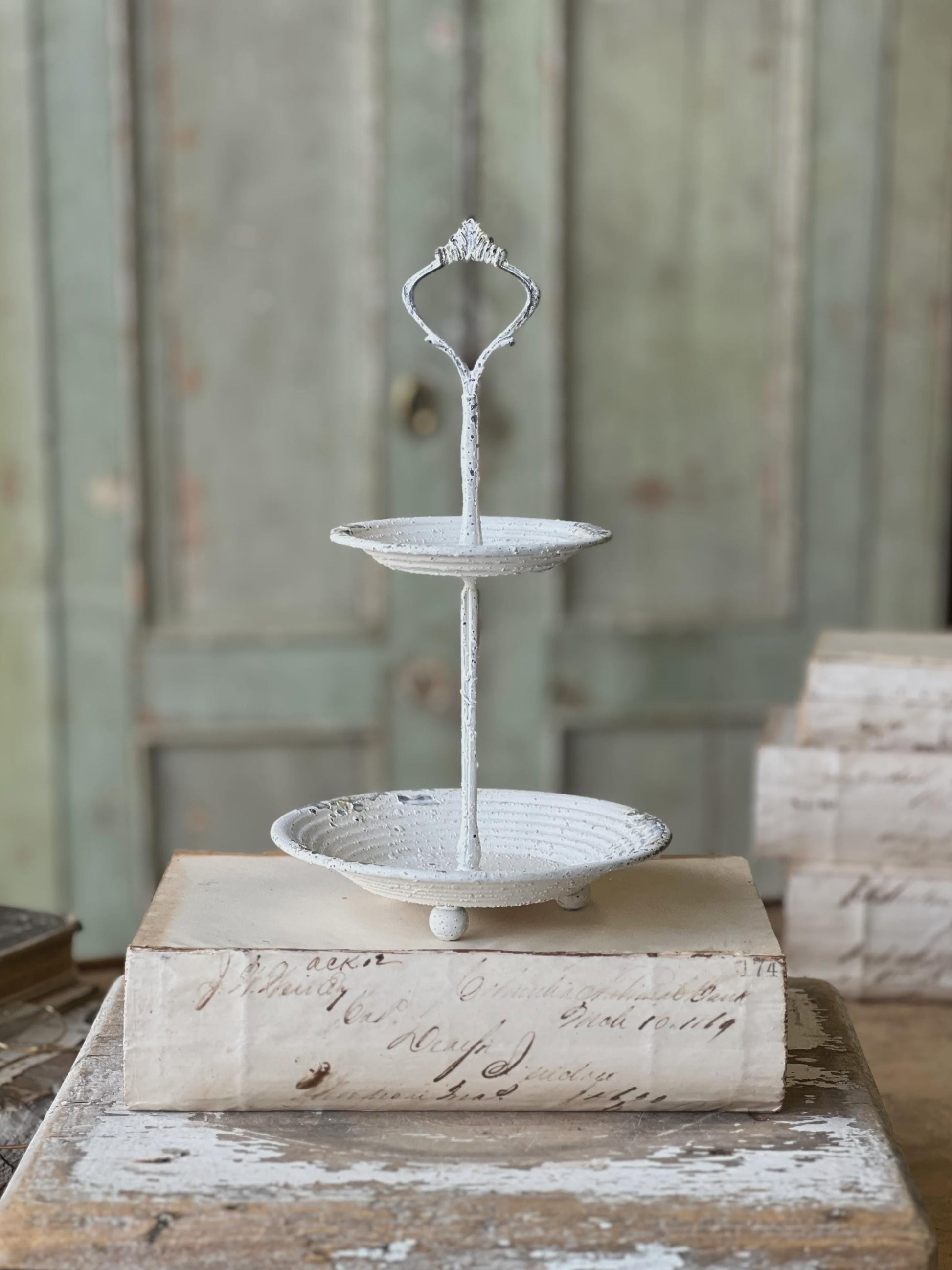 Pale Panache Two Tier Stand | 10.5" | Cream|