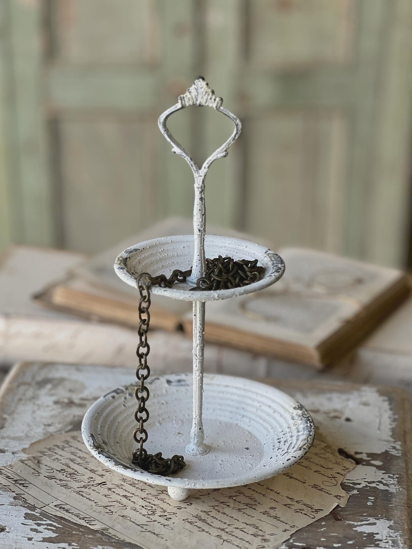 Pale Panache Two Tier Stand | 10.5" | Cream|