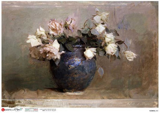 Paper Designs Vase of Flowers Painting