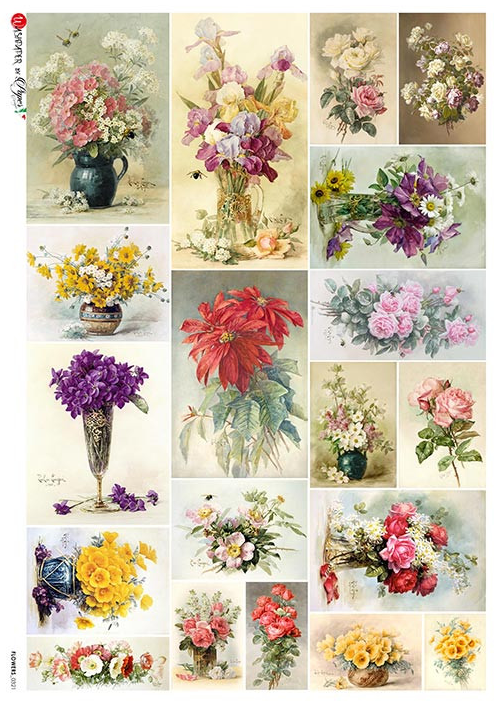 Paper Designs Victorian Floral Mini Paintings Rice Paper